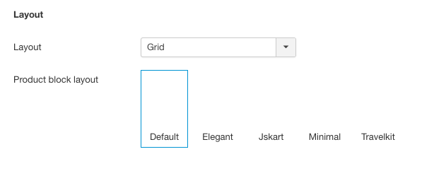 Product Block Layout